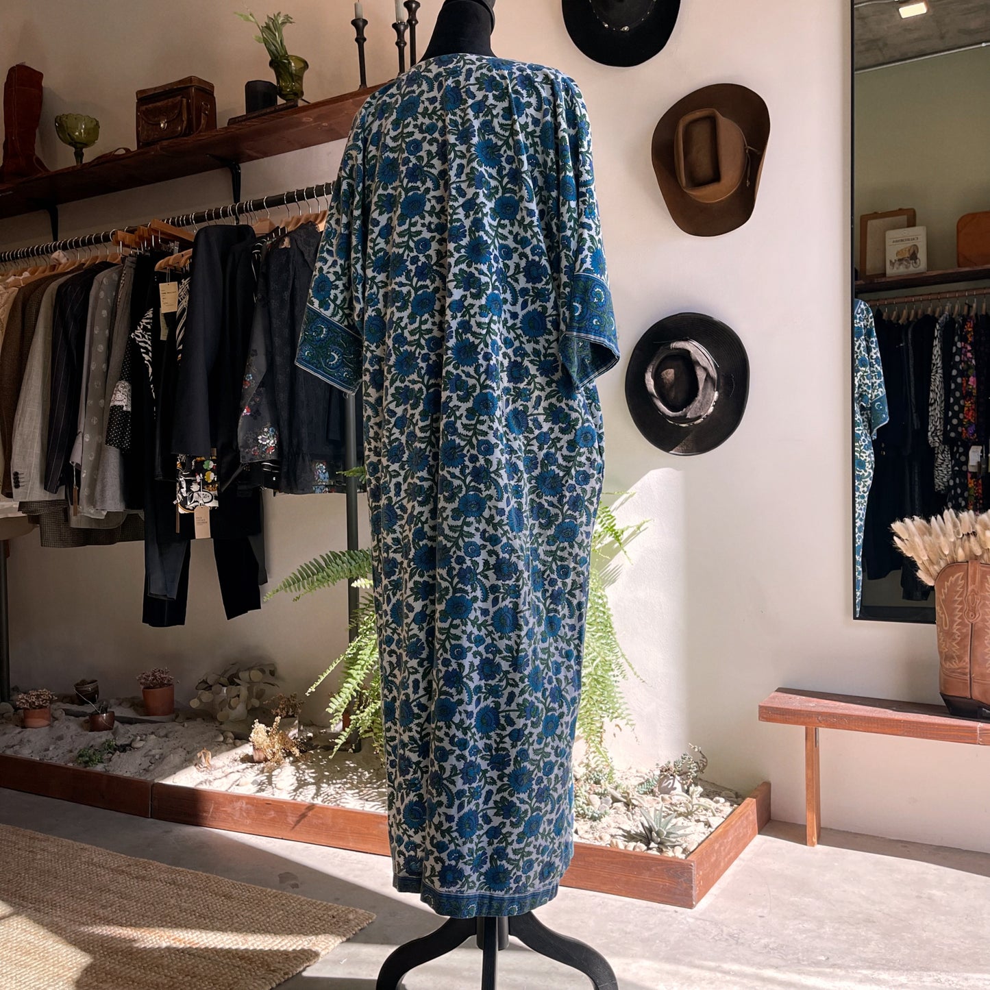 1970s Vintage Cotton Caftan Dress