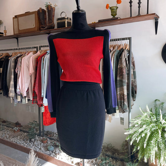 Vintage St. John Neiman Marcus Knit Color-block Sweater Top