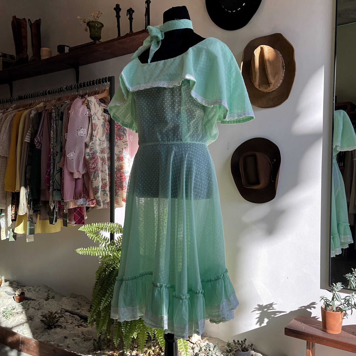 60s Swiss Dot Vintage Coastal Cowgirl Dress