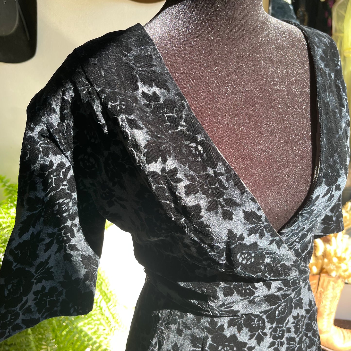 Antique Vintage Velvet Burnout Dress