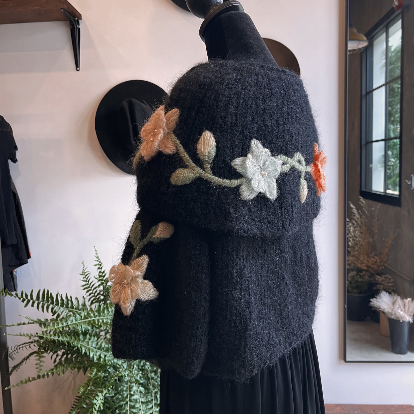 Vintage Wool Floral Embroidered Cardigan