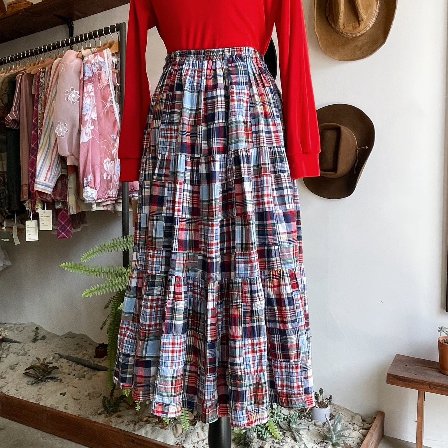 70’s Vintage Rockmount Western Patchwork Skirt