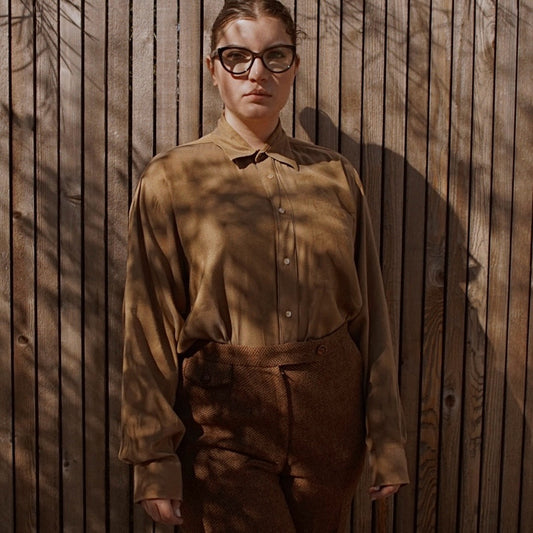 Vintage Yves Saint Laurent Button-Up Top with Embroidered YSL Pocket 80’s - SHOP EZRA