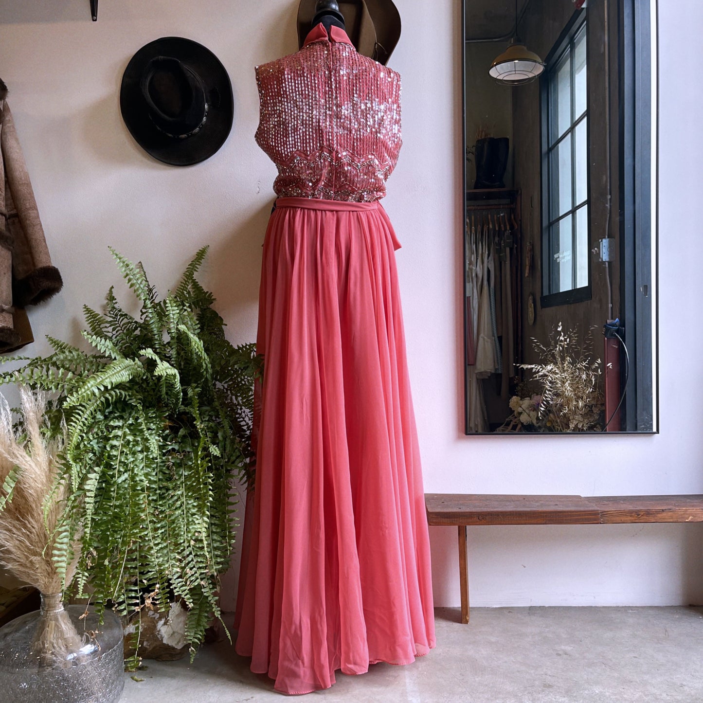1960s Vintage Jack Bryan Beaded Chiffon Gown