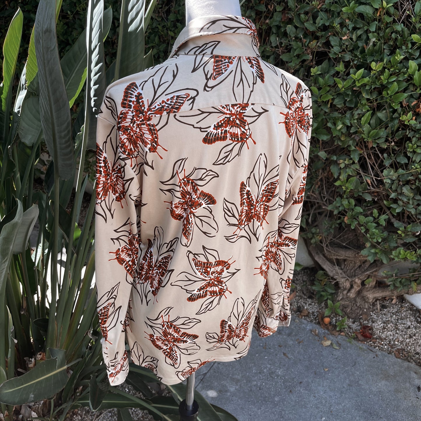 1970s Vintage Disco Knit Butterfly Top