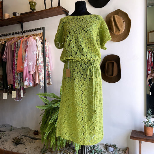 Vintage Crochet Knit Dress 70’s