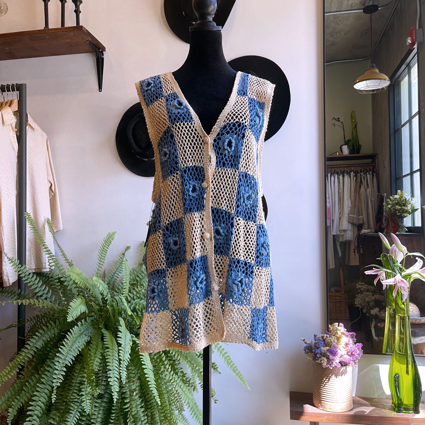 Vintage Crochet Knit Vest