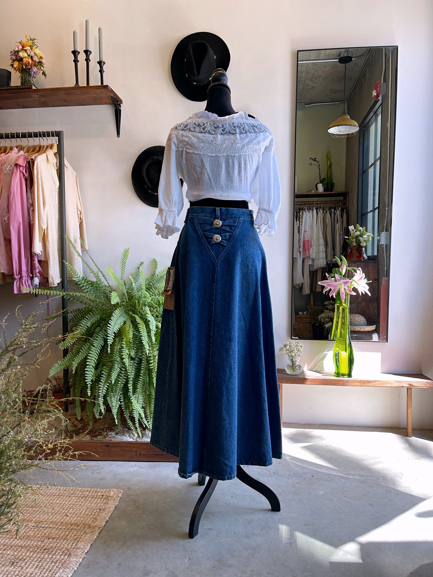 Vintage Rough Rider Denim Western Skirt