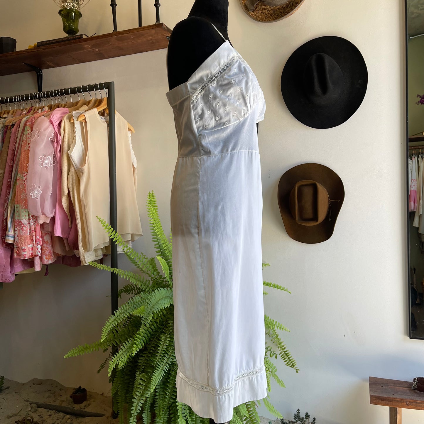 Vintage Cotton Embroidered Slip Dress