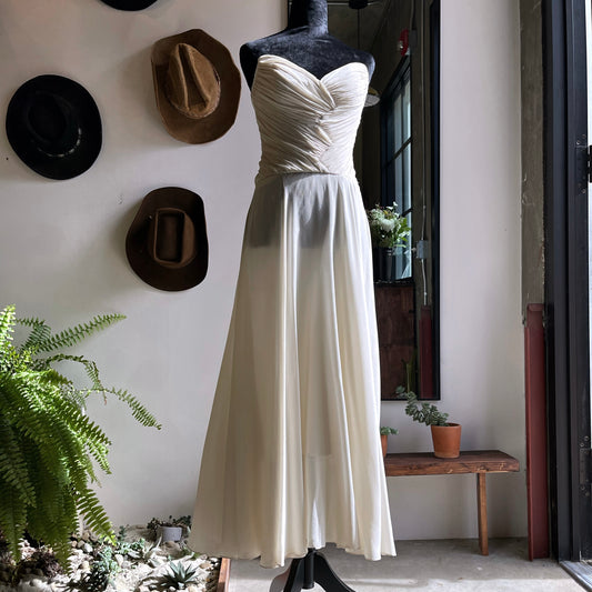 Vintage 90’s Silk Strapless Gown