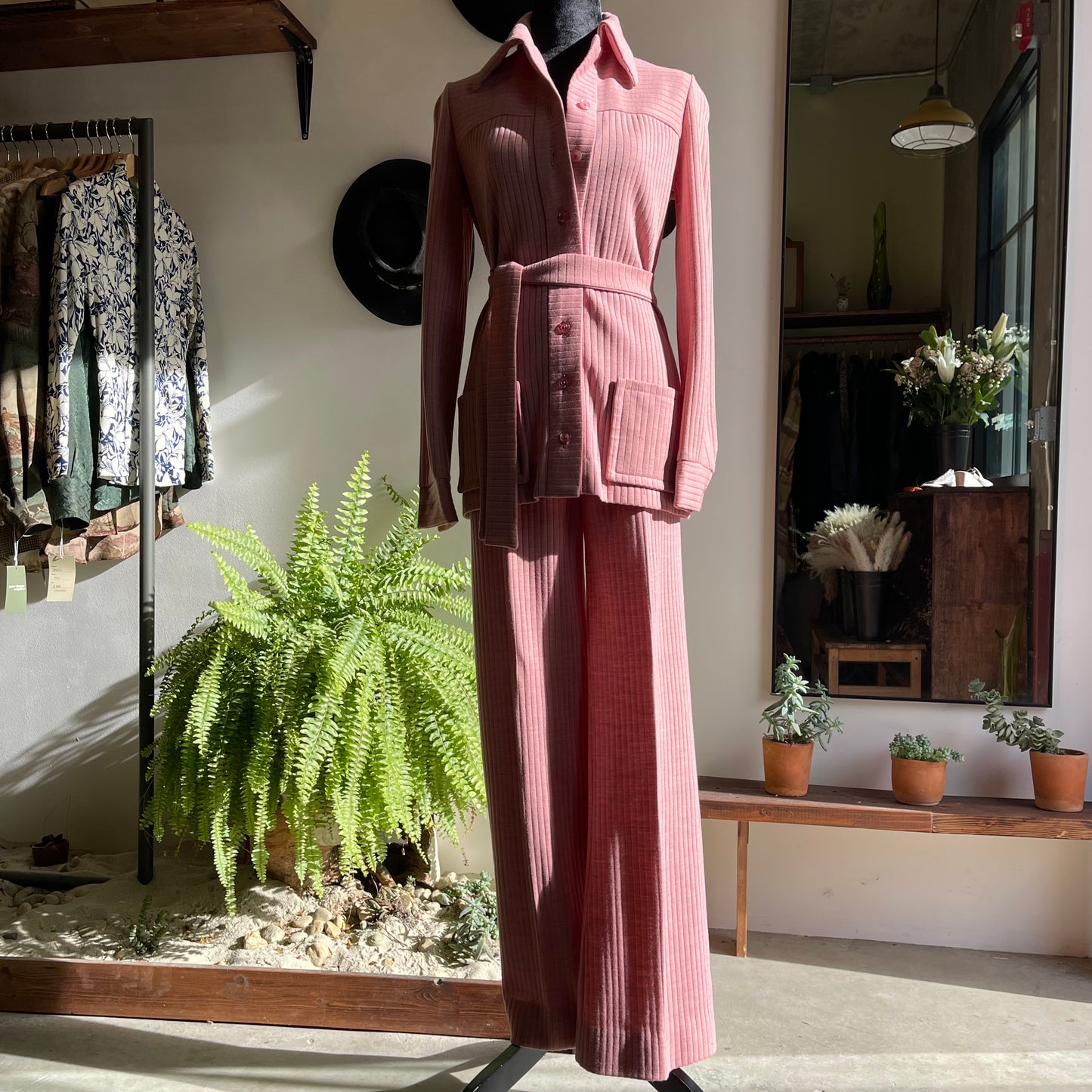 Vintage 70’s Butte Knit Pant Set with Belt