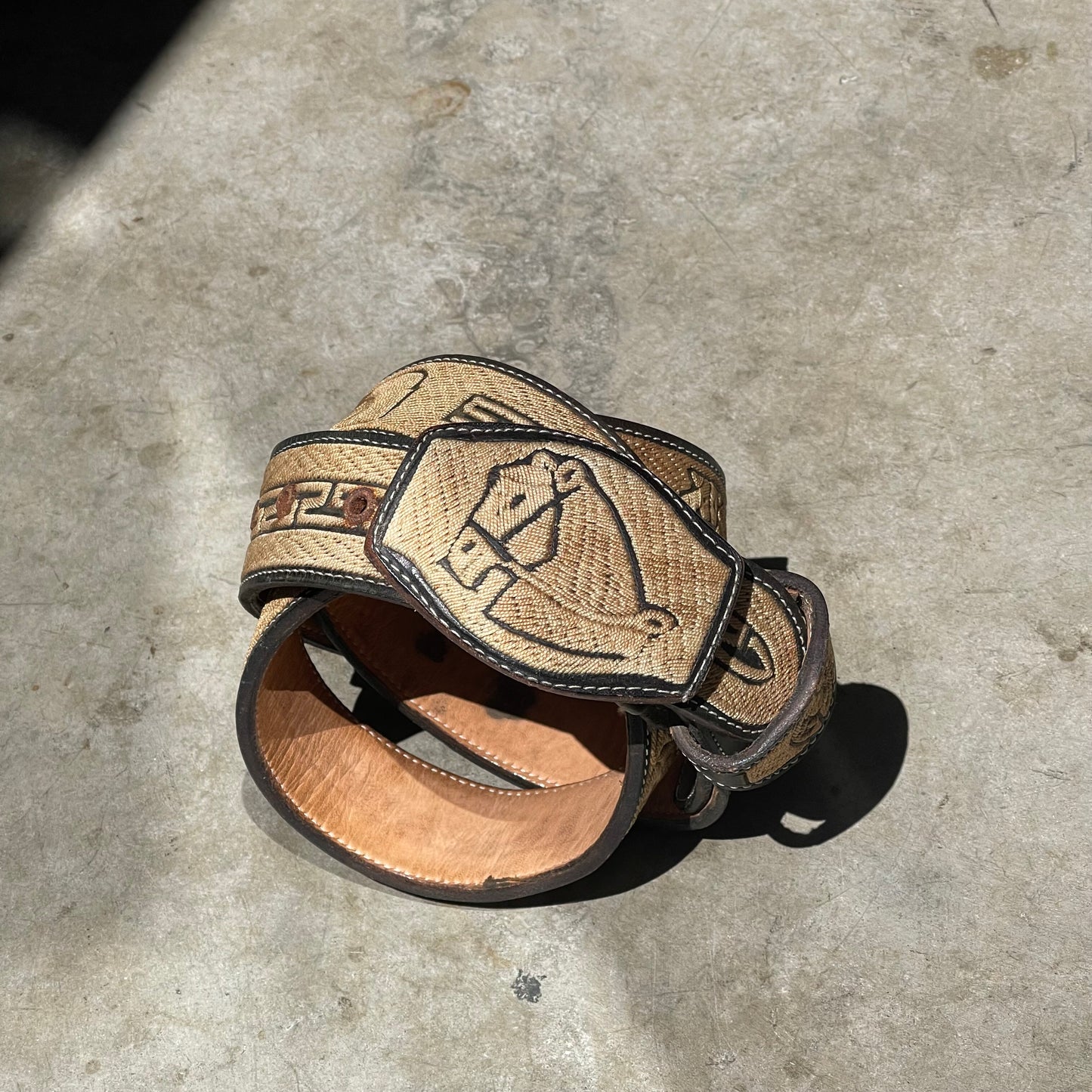 Vintage Leather Horse Belt