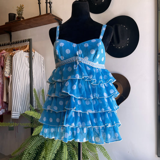 60’s Vintage Bikini Baby Doll Polka Dot Set