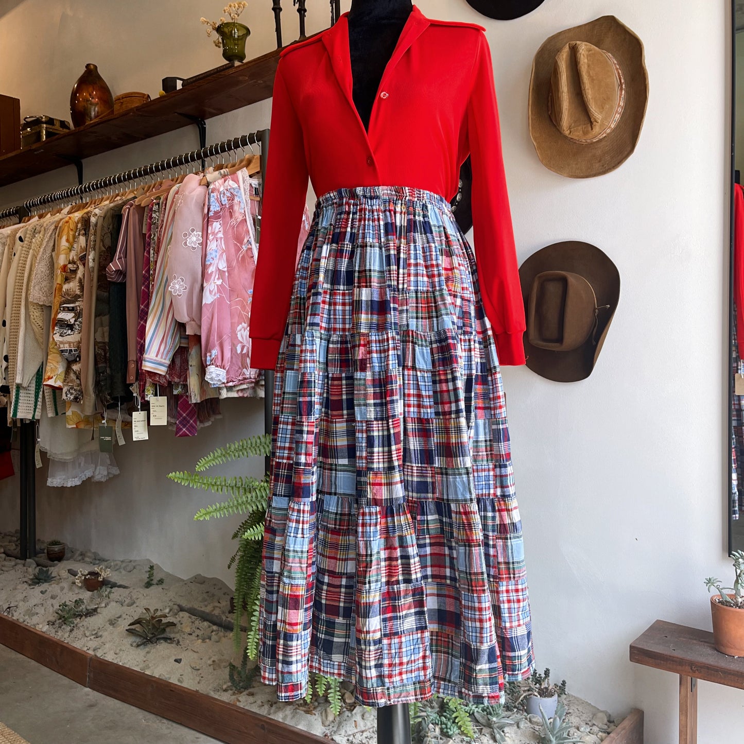 70’s Vintage Rockmount Western Patchwork Skirt