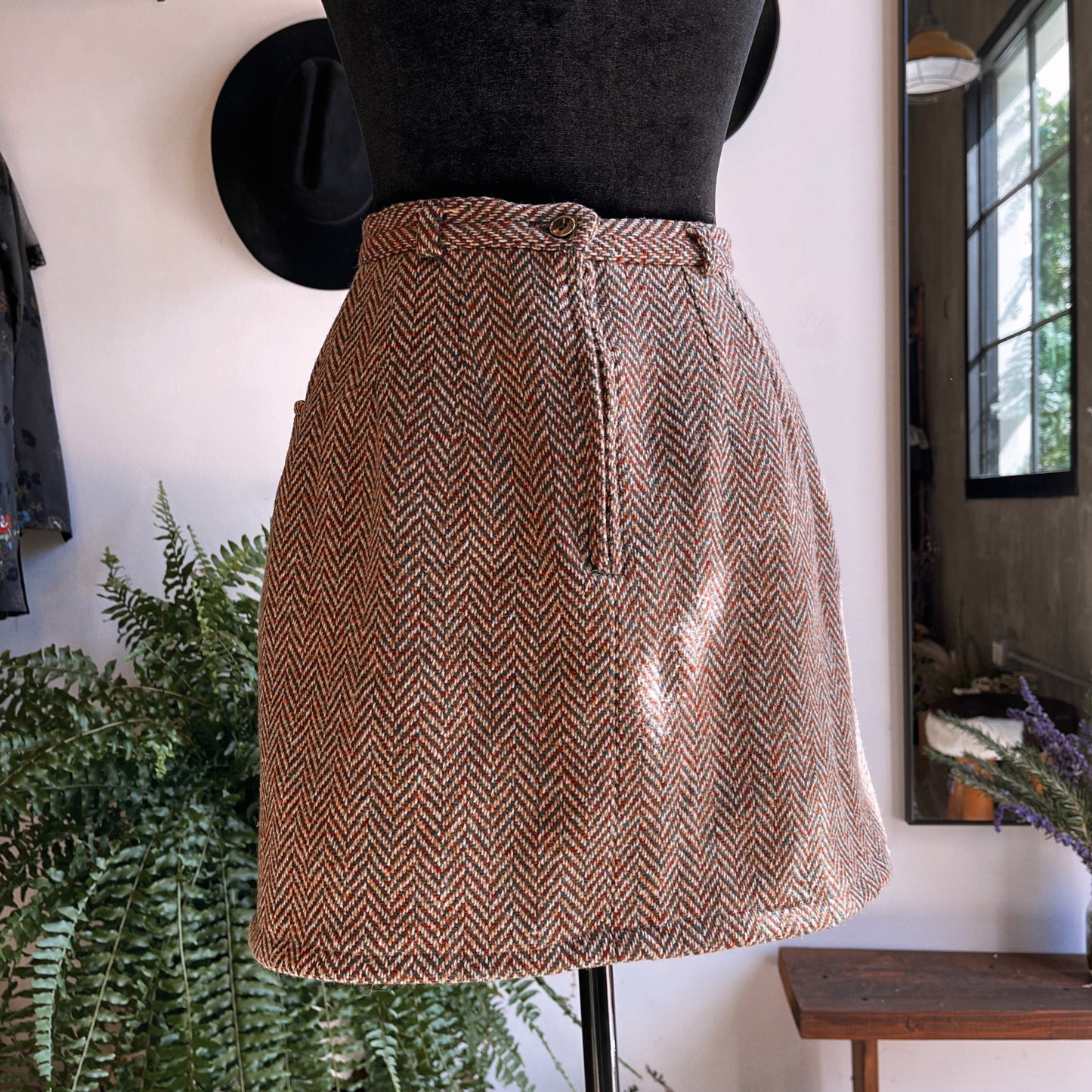 1960s Vintage Wool Mini Skirt