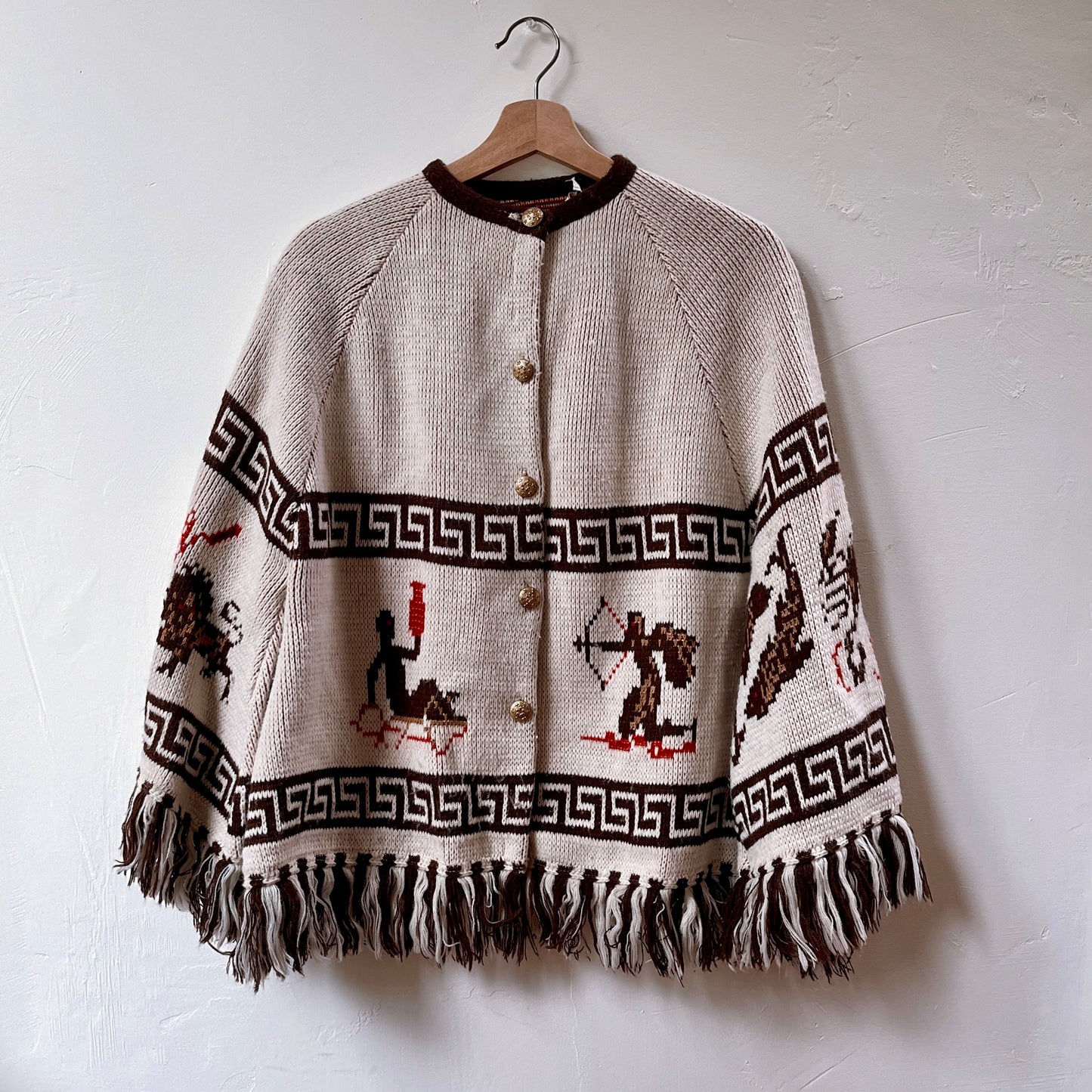 Vintage 70’s Zodiac Knit Poncho - SHOP EZRA