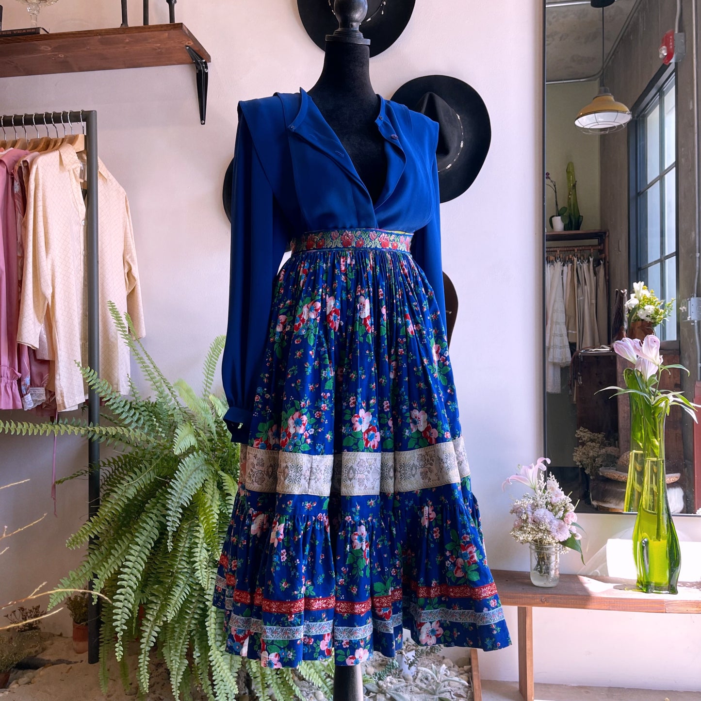 70’s Vintage Handmade Floral Prairie Skirt