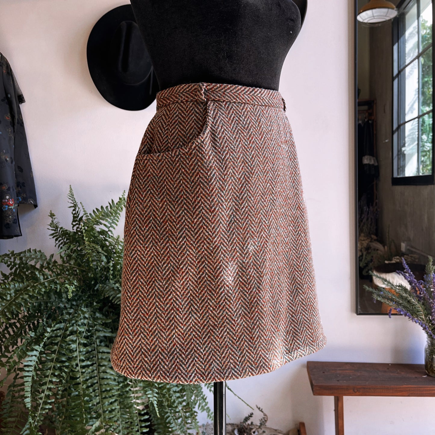 1960s Vintage Wool Mini Skirt