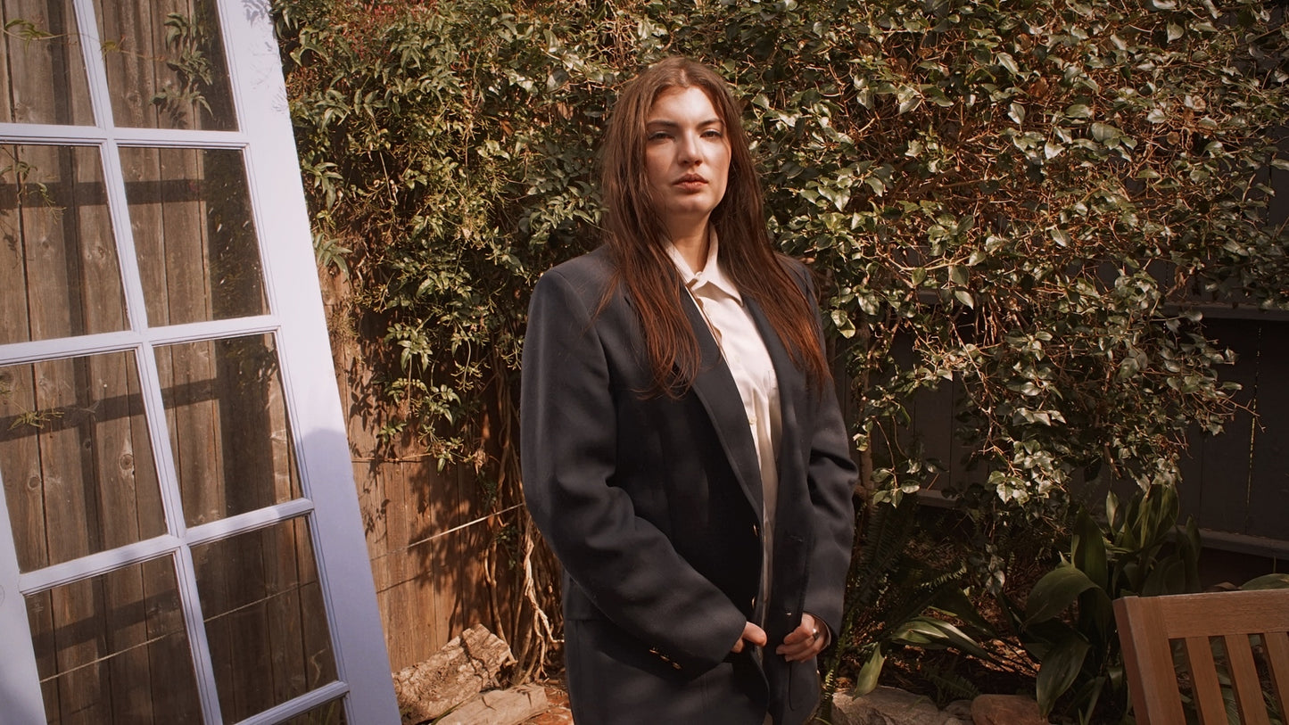 Vintage Oversized Wool Linen Blazer by Bullock’s Palm Beach 80’s - SHOP EZRA