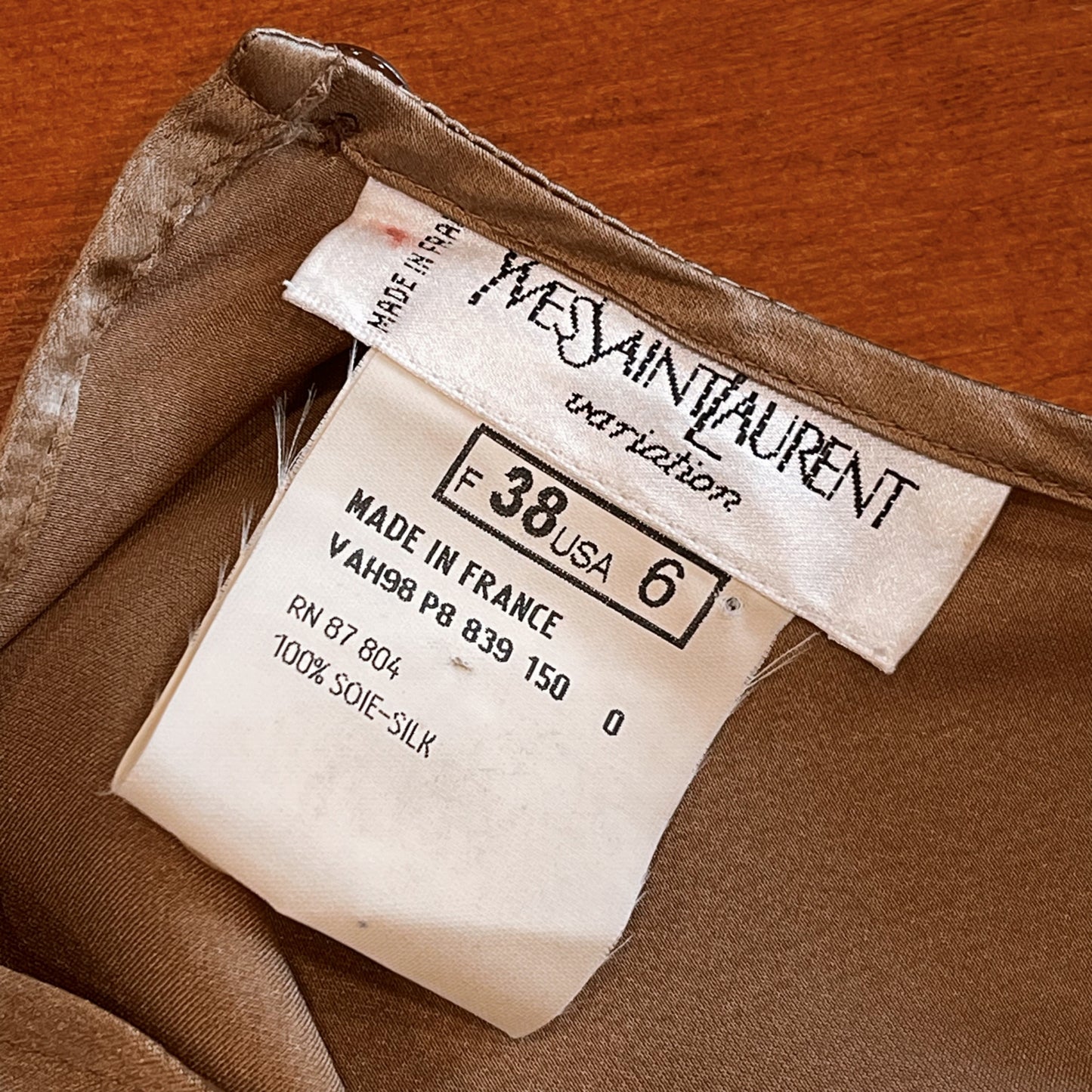 1980s Vintage Yves Saint Laurent Silk Blouse