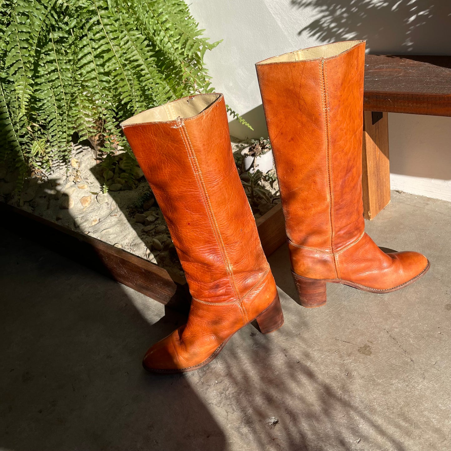 Brazilian Leather Round Toe Vintage Boots 10