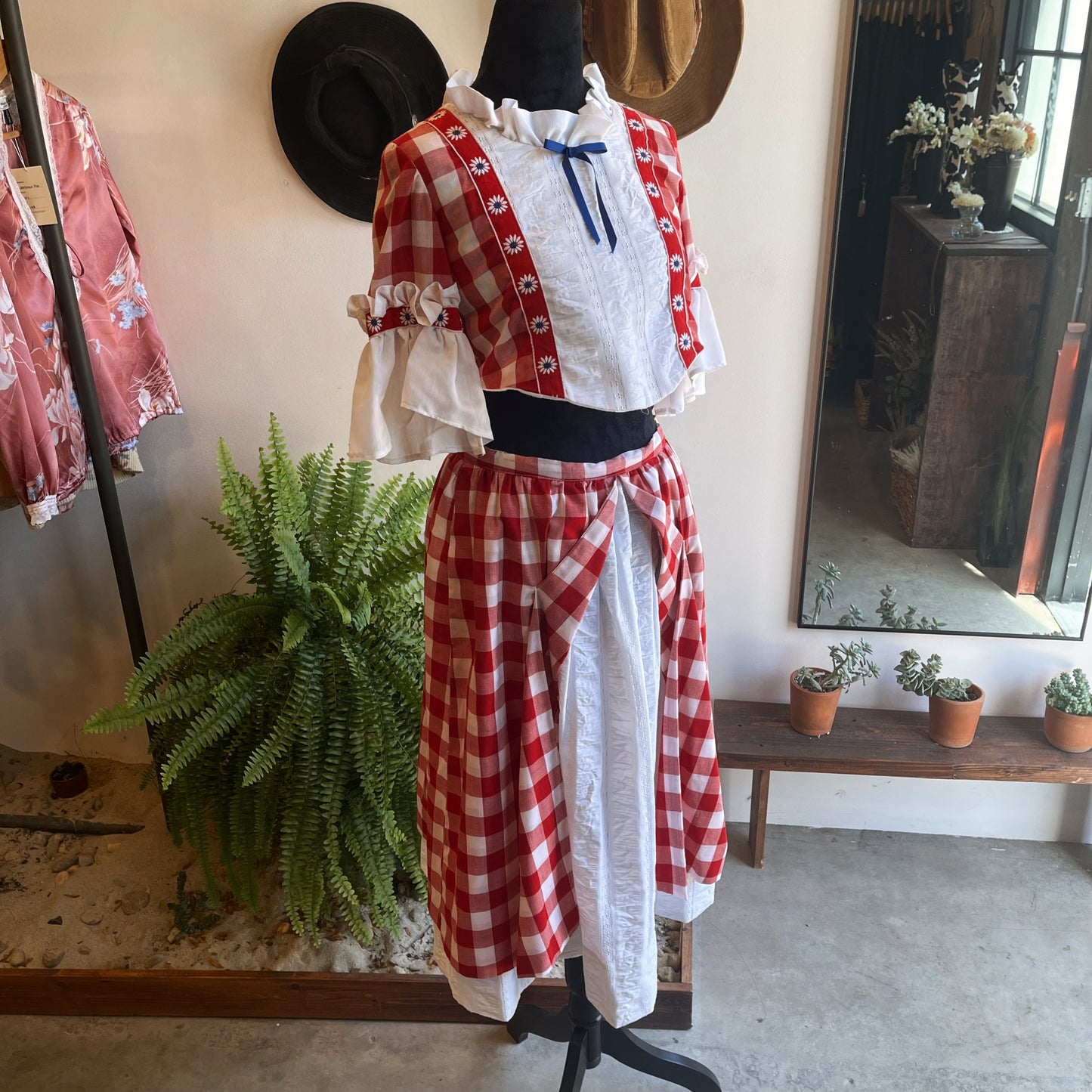 60’s Vintage Gingham Skirt Set