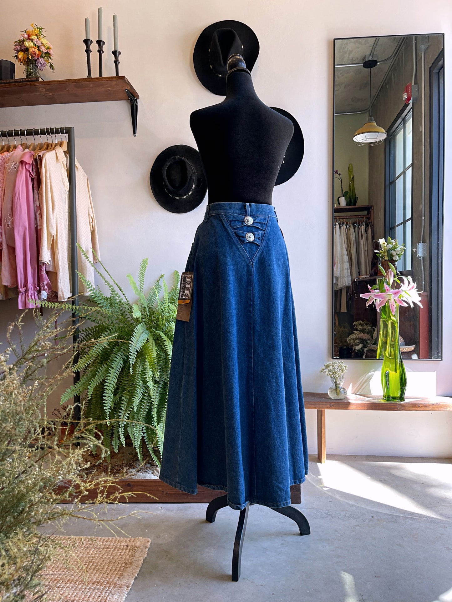 Vintage Rough Rider Denim Western Skirt