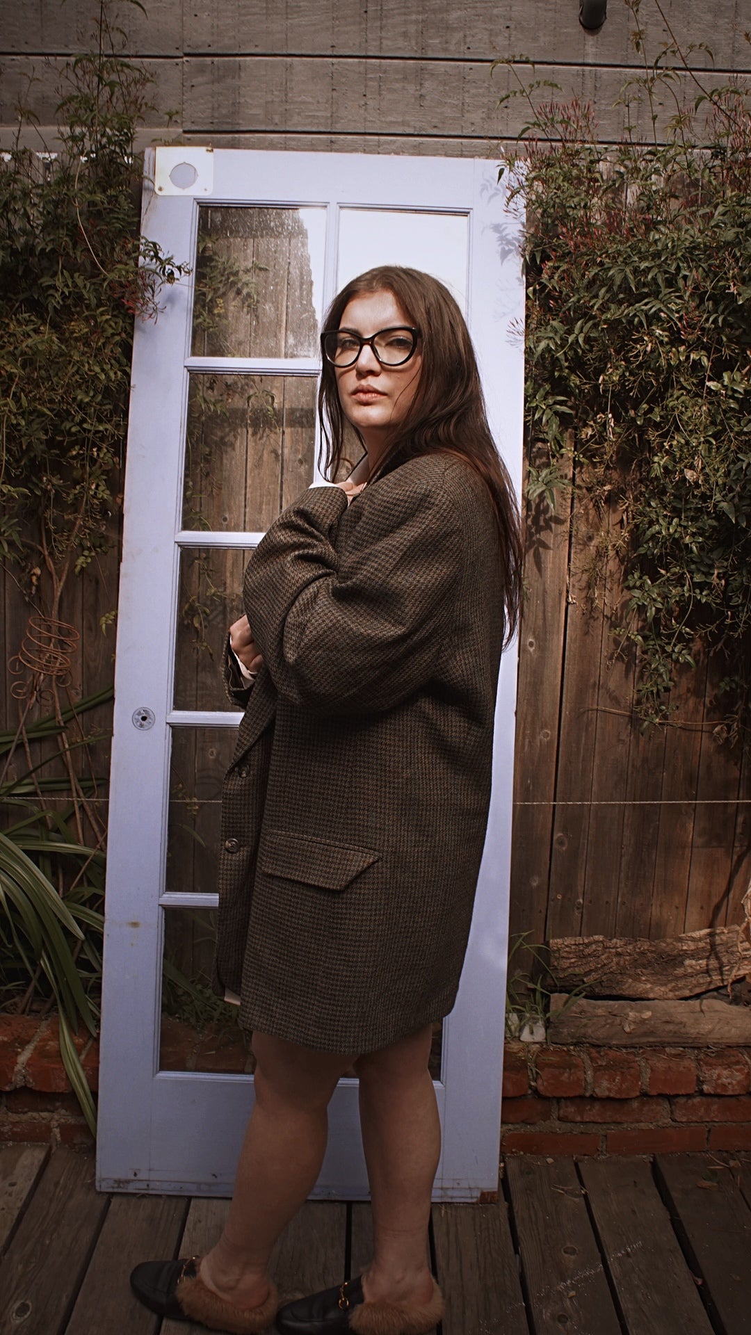 Vintage Oversized Houndstooth Wool Blazer by Hart Schaffer & Marx 80’s - SHOP EZRA