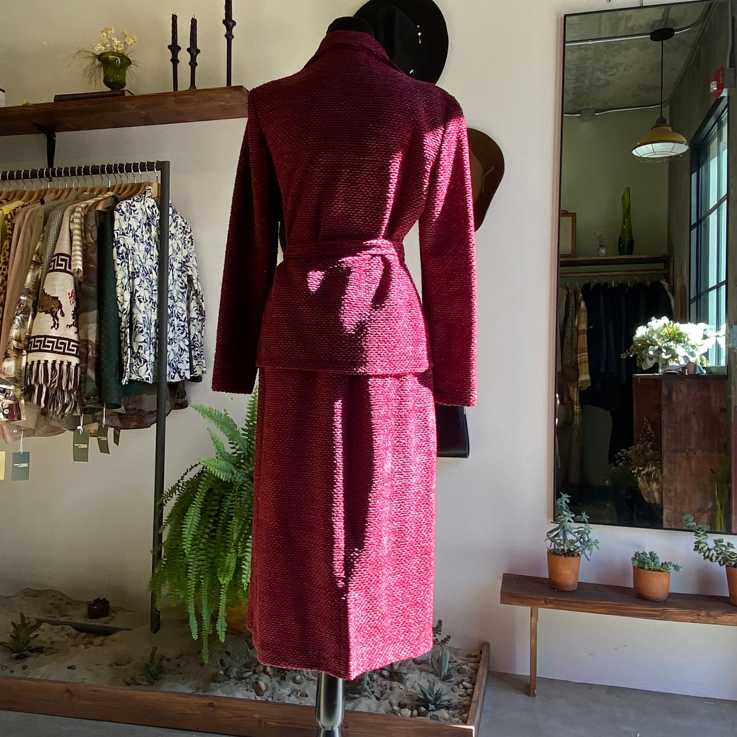 Vintage 70’s Velour Coordinated Skirt Set