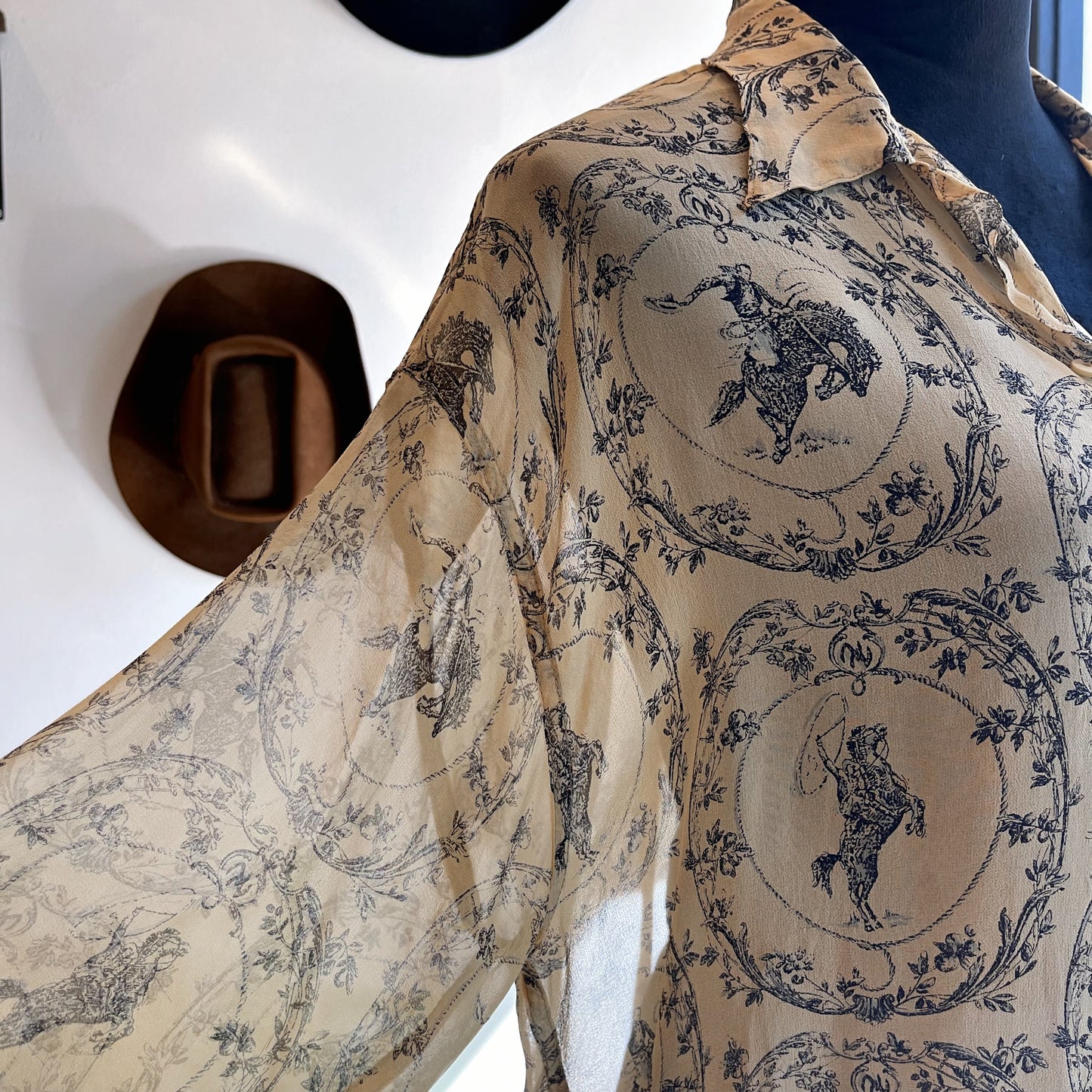 Vintage Silk Rodeo Cowboy Blouse 70’s - Your Vintage Neighbor
