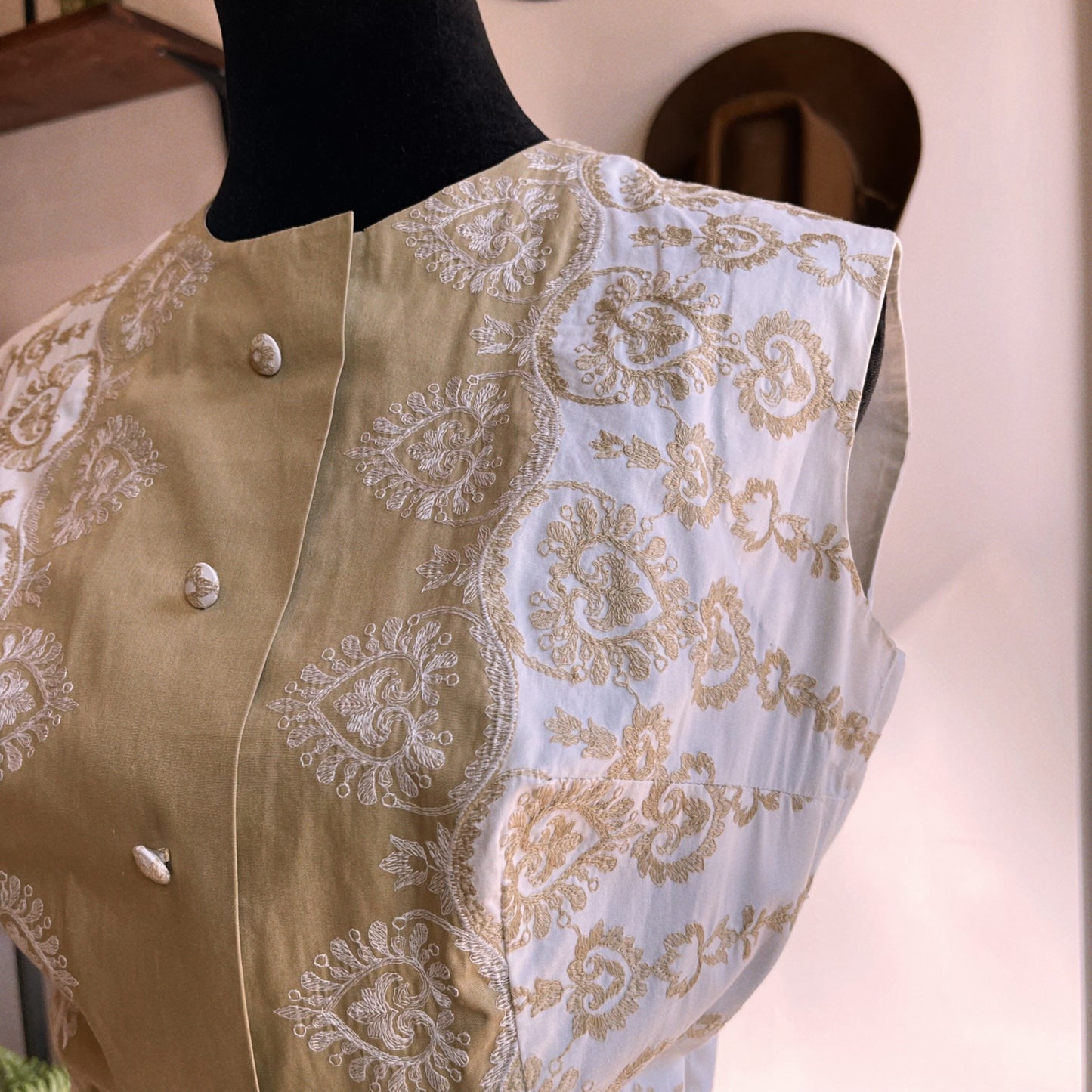 1960s Vintage Embroidered Dress by Robert Mulot Made in France