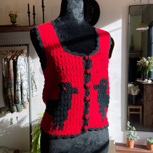 Vintage Crochet Knit Vest 70’s