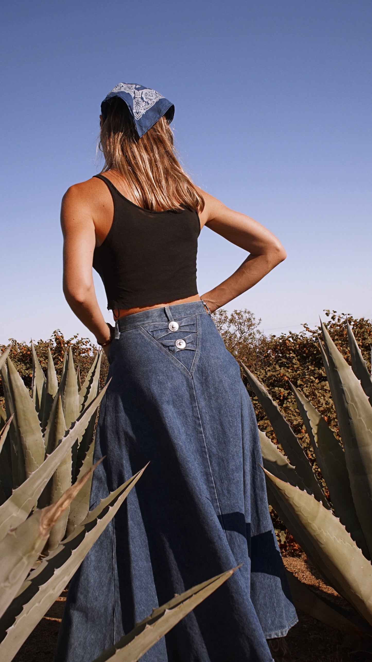 Vintage Rough Rider Denim Western Skirt