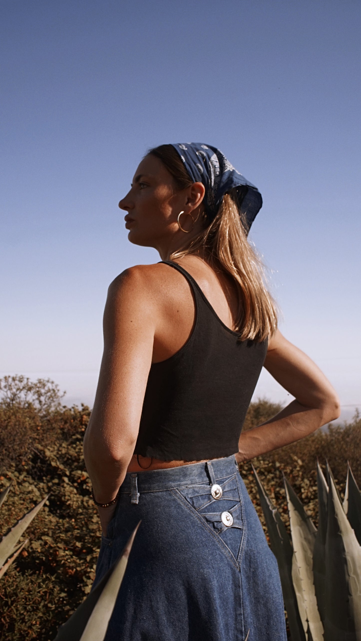 Vintage Rough Rider Denim Western Skirt