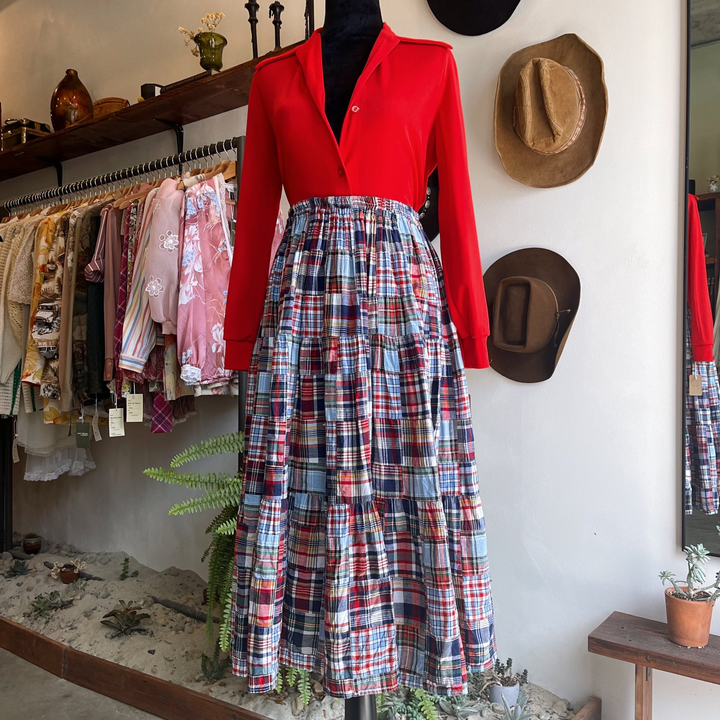 70’s Vintage Rockmount Western Patchwork Skirt