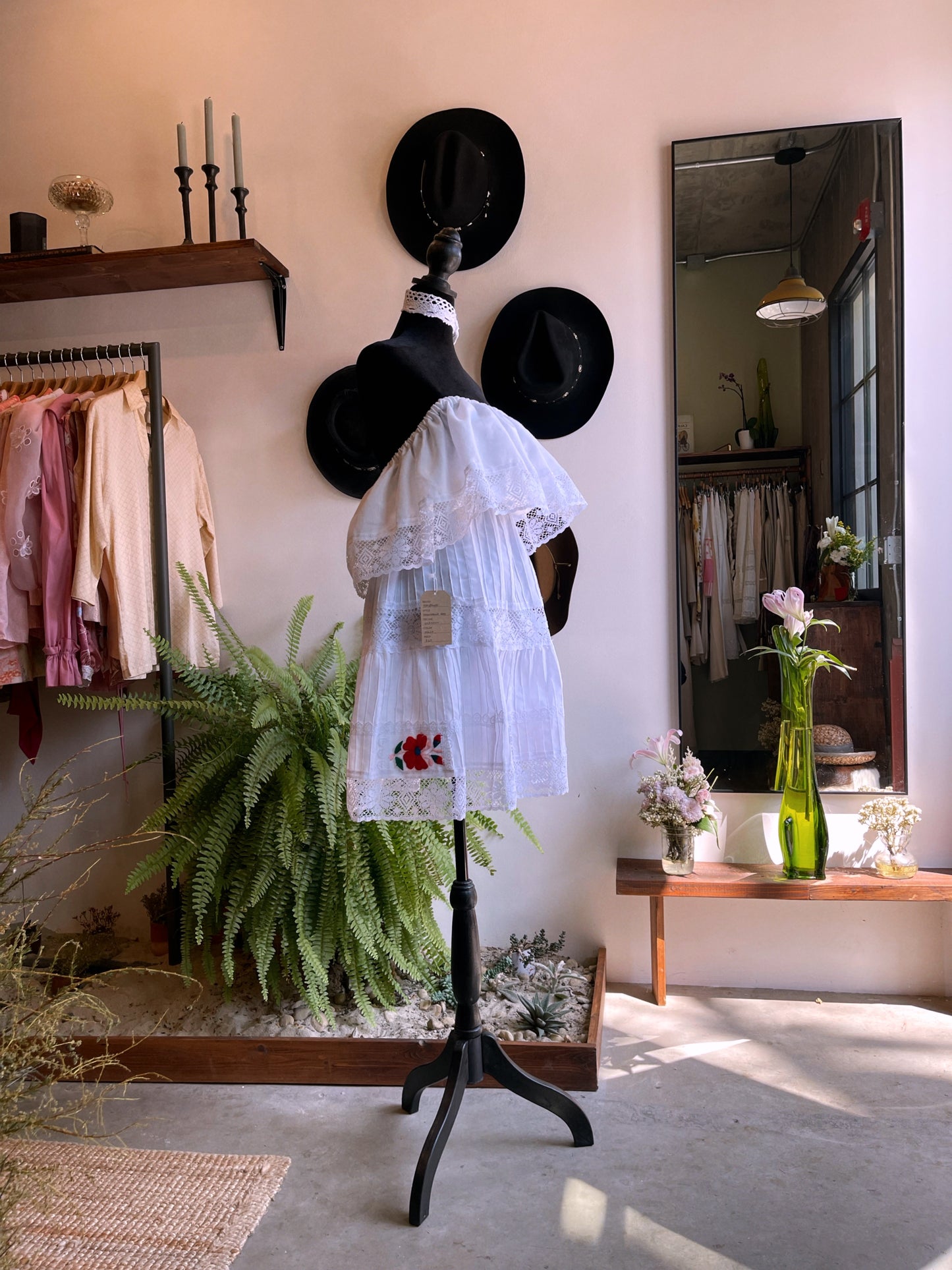 70’s Vintage Tiered Cotton Embroidered Fiesta Dress