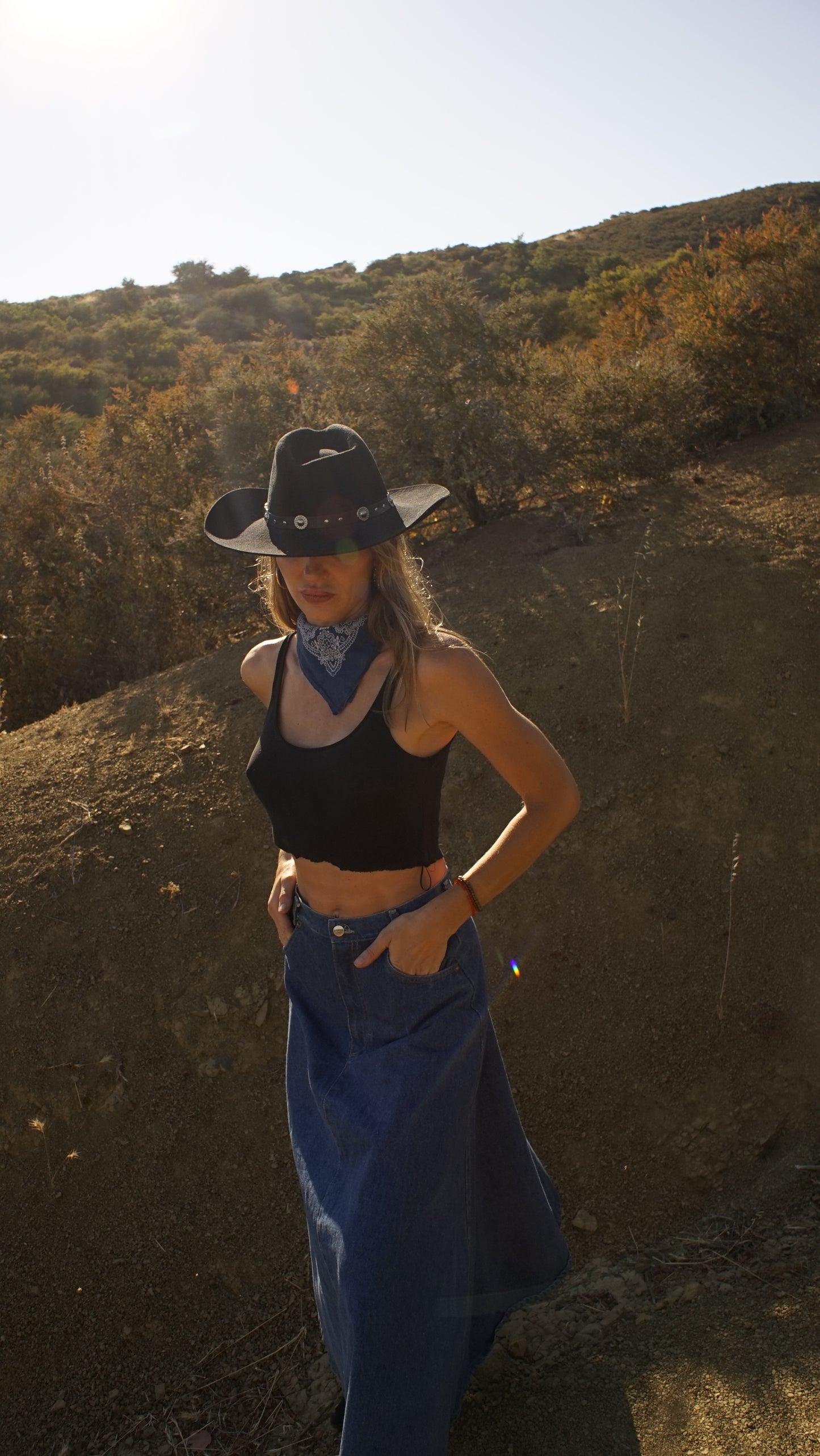 Vintage Rough Rider Denim Western Skirt