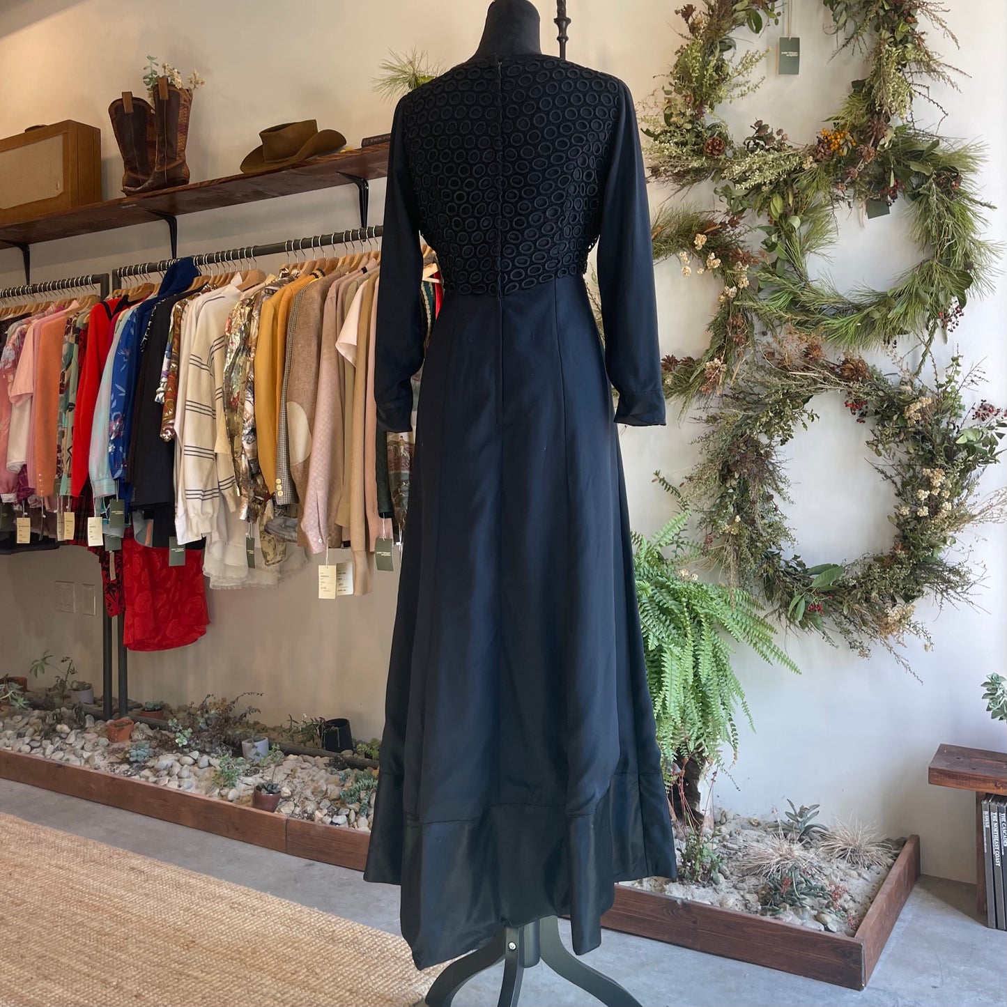 Vintage Hand Made Gown with Crochet and Satin Accents 70’s