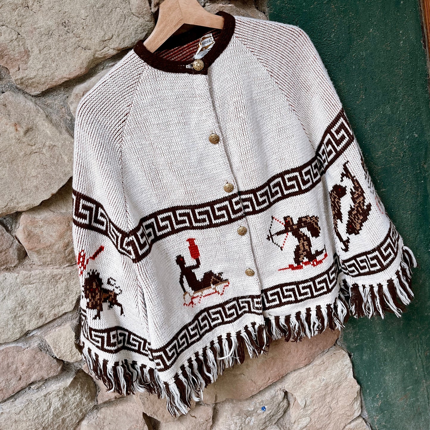 Vintage 70’s Zodiac Knit Poncho - SHOP EZRA