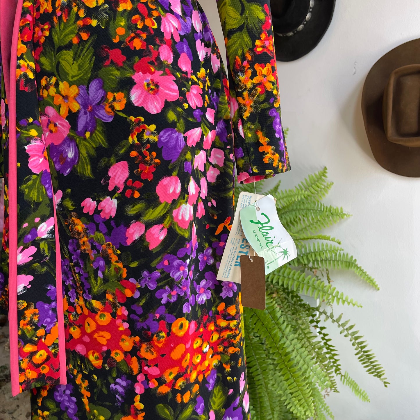 70’s Vintage Flair Miami Floral Dress