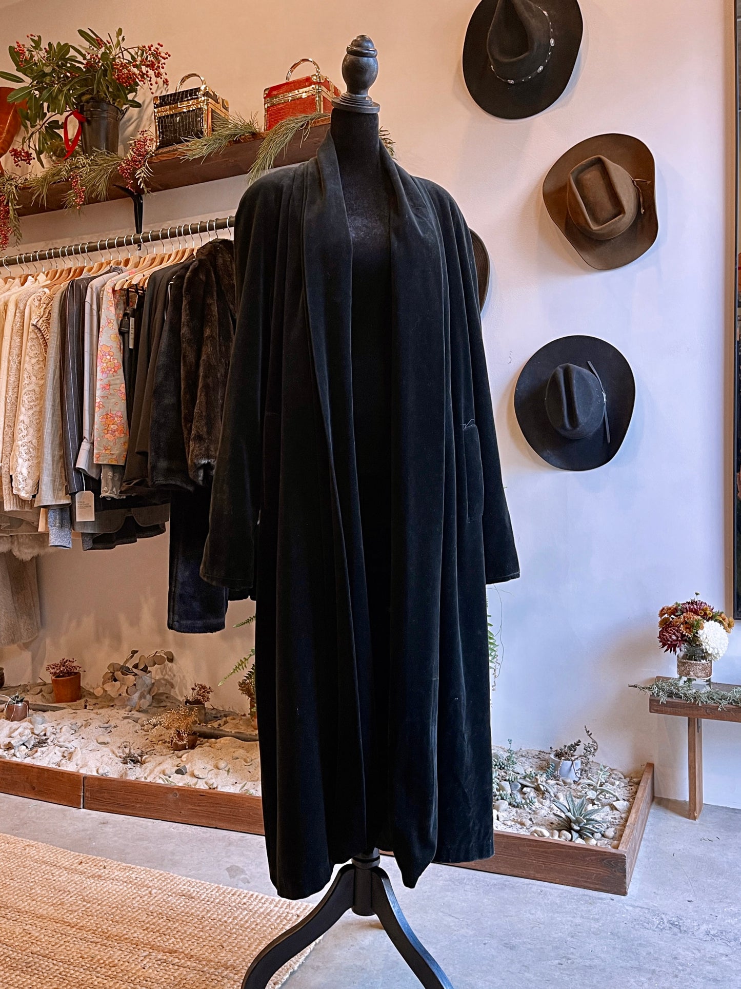Vintage JS Collections Velvet Duster Coat
