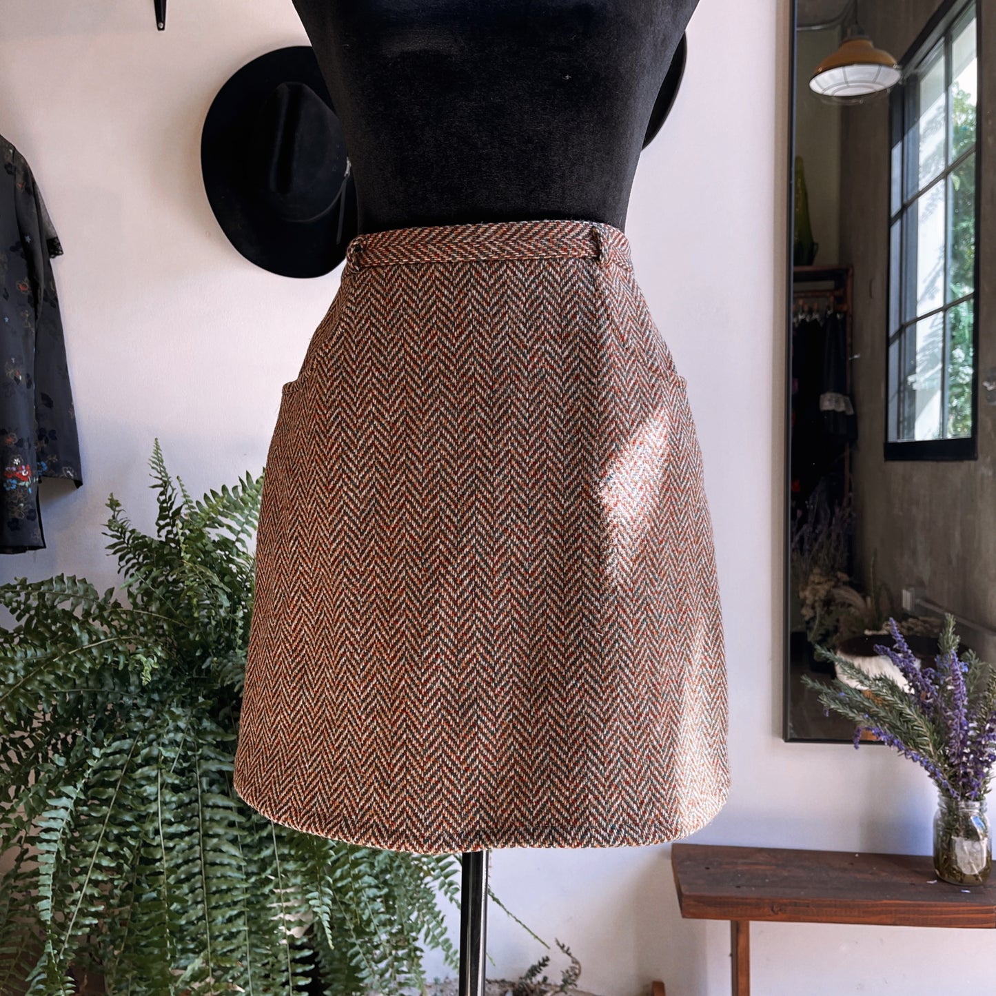 1960s Vintage Wool Mini Skirt