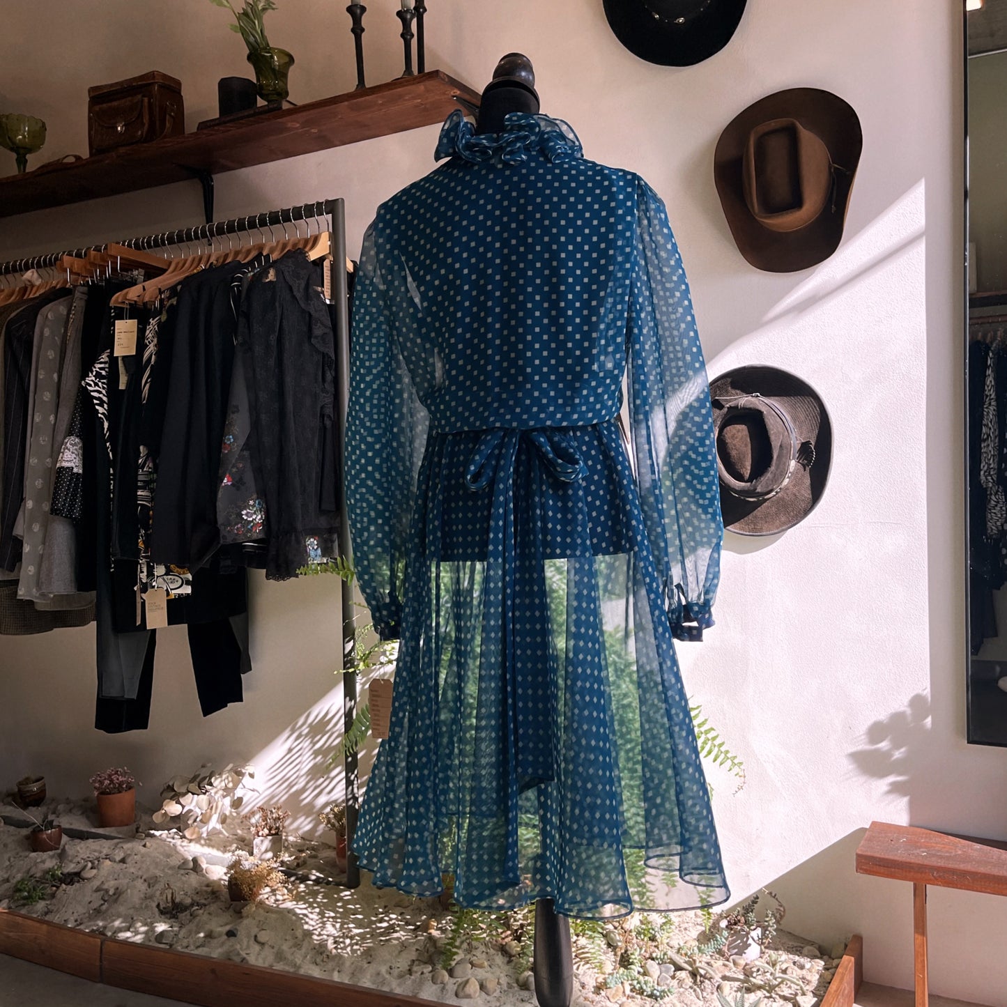 1970s Vintage Semi Sheer Secretary Dress Delani