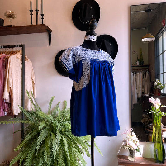 Vintage Embroidered Babydoll Top