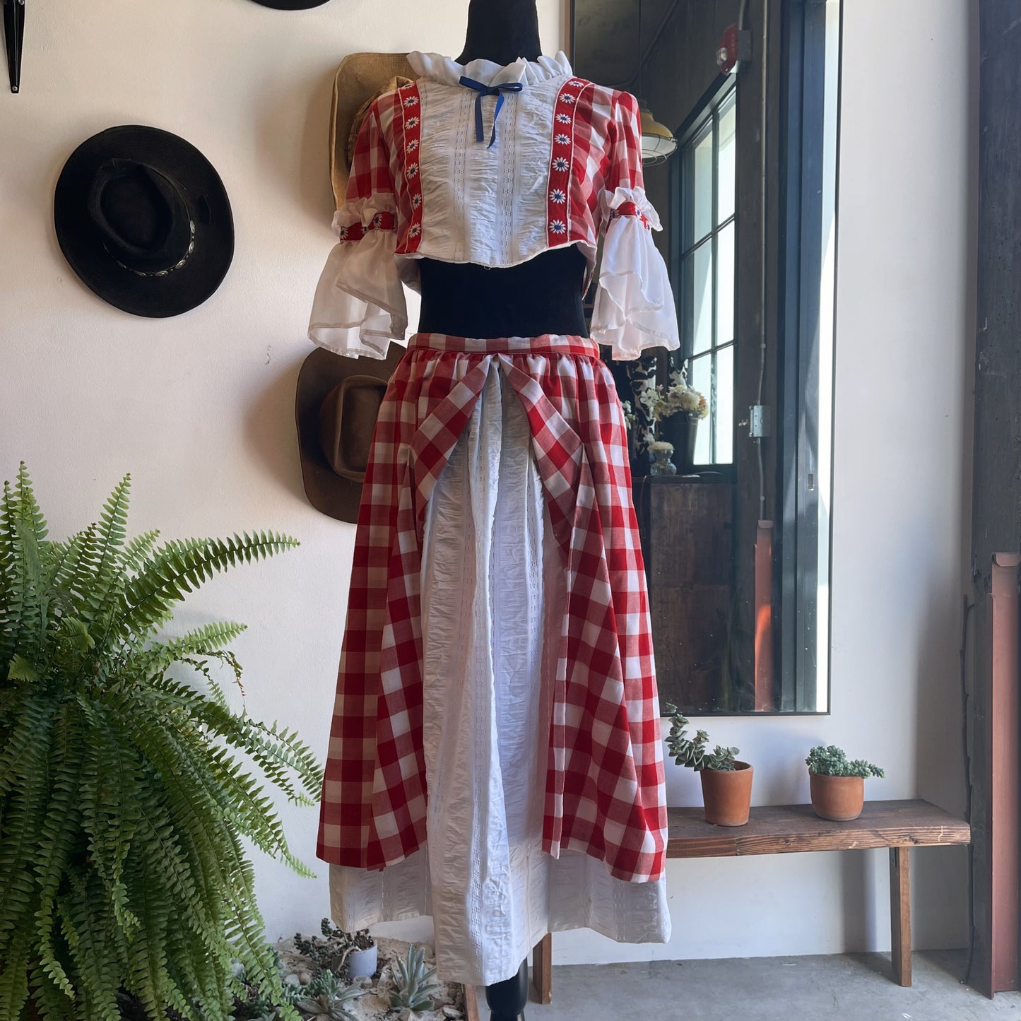 60’s Vintage Gingham Skirt Set