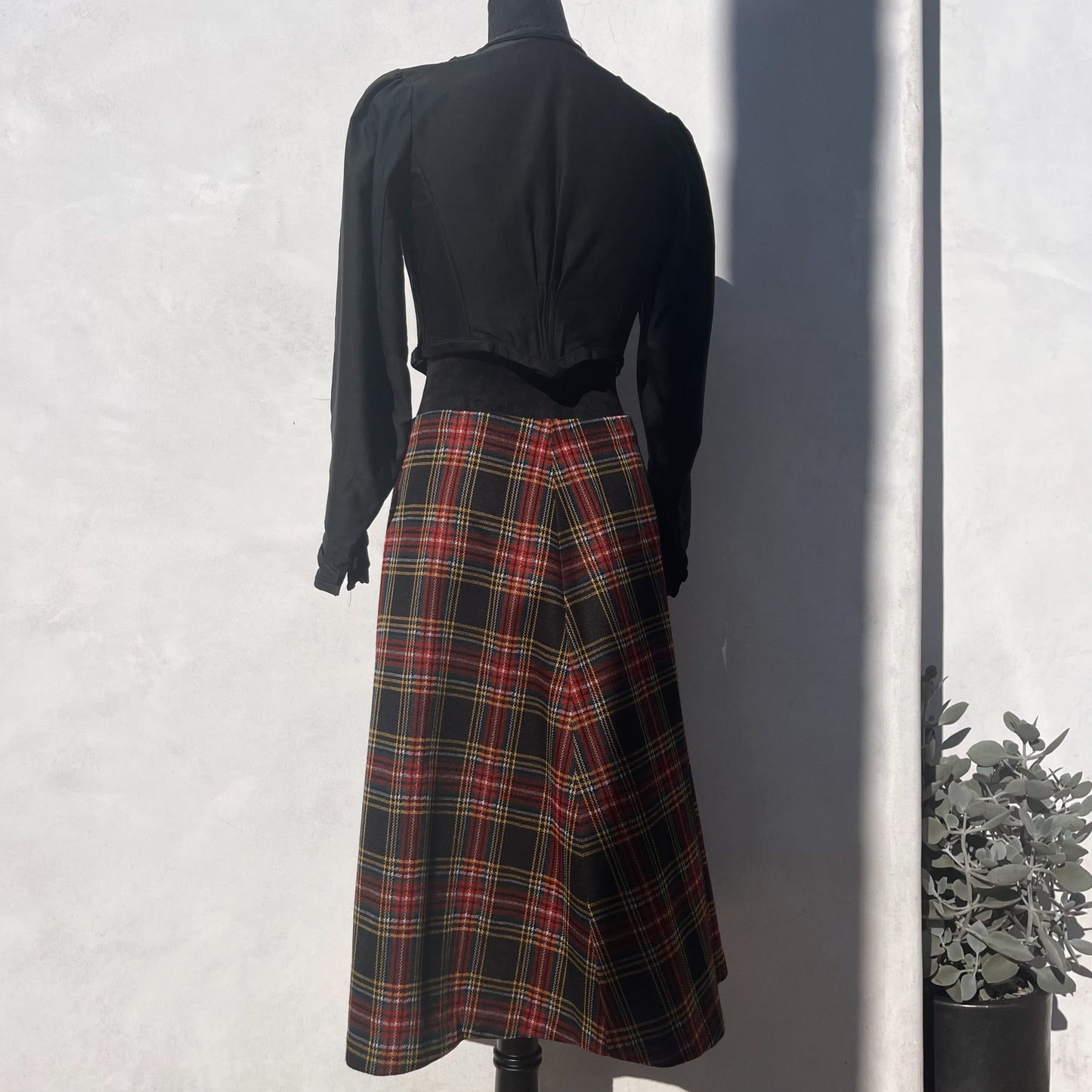 Vintage Tartan Print A Line Skirt 80’s