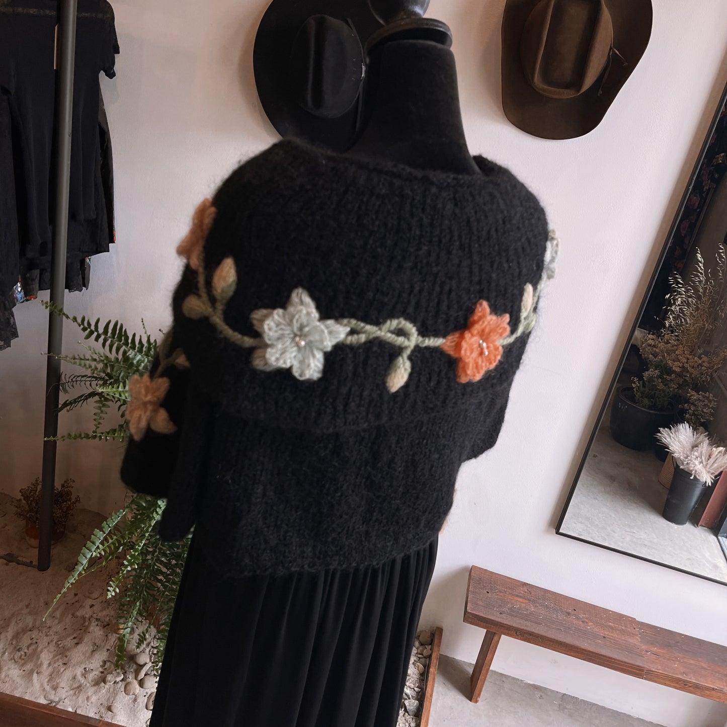 Vintage Wool Floral Embroidered Cardigan