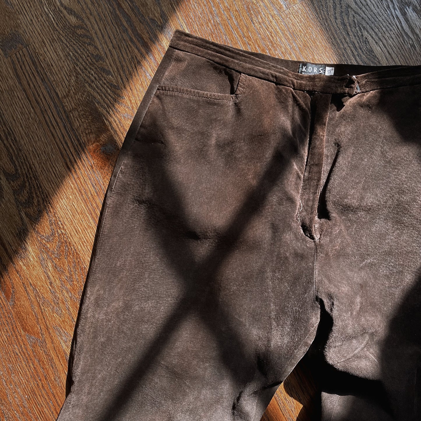 Vintage Michael Kors Suede Leather High Waisted Trouser 90’s Italian - SHOP EZRA