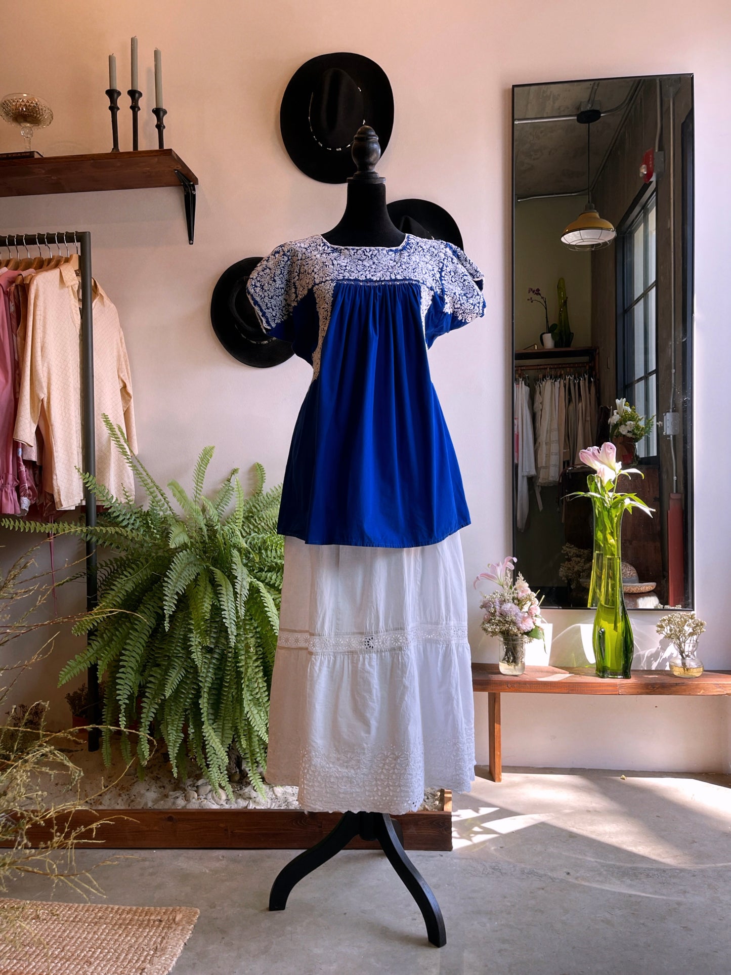 Vintage Embroidered Babydoll Top