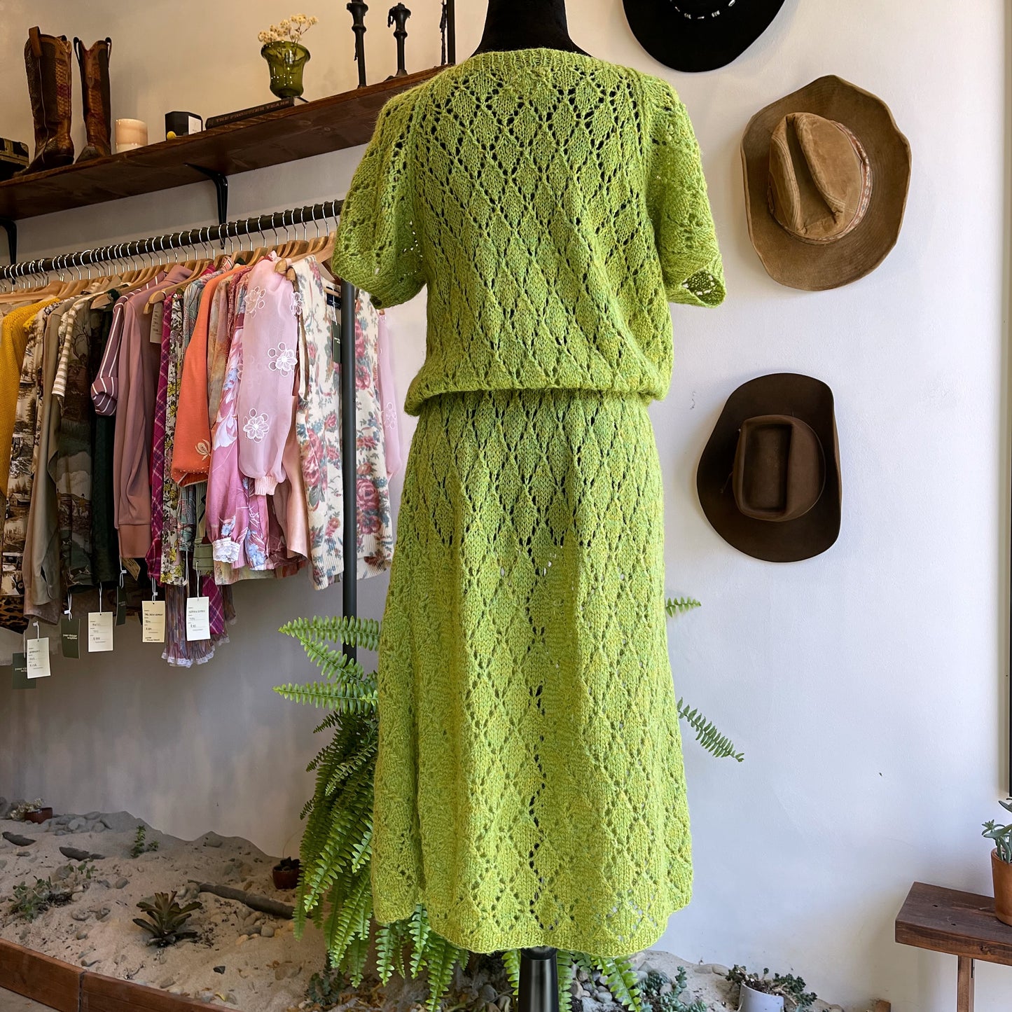 Vintage Crochet Knit Dress 70’s